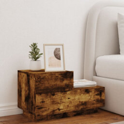 Vidaxl Bedside Cabinet With Led Lights Smoked Oak 70X36X40.5 Cm - thumbnail 3