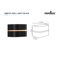 Nordlux Sibelis Outdoor Patio Terrace Garden Wall Light In Black (Height) 12Cm - thumbnail 5