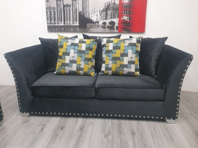 Stratus Interiors Maya Studded Velvet Sofa  - 3 Plus 2 Seater - image 1