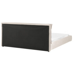 Beliani Bed Velvet Bajonna 180 X 200 Cm (Eu Super King) Taupe - thumbnail 6