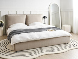 Beliani Bed Velvet Bajonna 180 X 200 Cm (Eu Super King) Taupe - thumbnail 2
