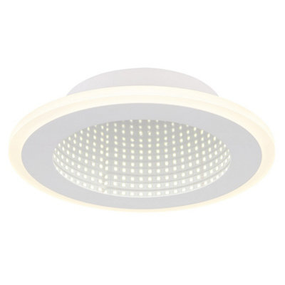 Luminosa Lighting Luminosa Lamela Round Integrated Led Semi Flush Ceiling Light White Matt Led 4000K - image 1