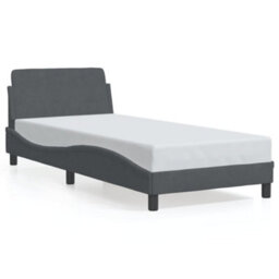 Berkfield Bed Frame Without Mattress Dark Grey 90X190 Cm Single Velvet - thumbnail 2