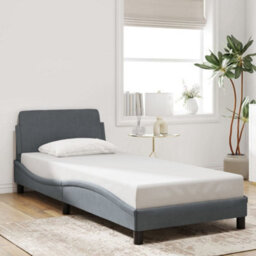 Berkfield Bed Frame Without Mattress Dark Grey 90X190 Cm Single Velvet - thumbnail 1