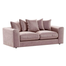 Furnishings For Less UK Brooklyn Plush Velvet Fibre Fabric Sofa Set 3 And 2 Seater Sofa Pink - thumbnail 2