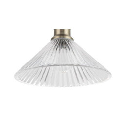 Cosylyte Bowley Bathroom Classic Ribbed Glass Ceiling Flush Light - Matt Black - thumbnail 6