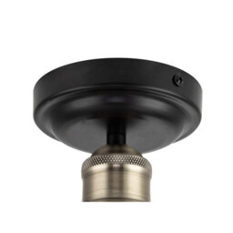 Cosylyte Bowley Bathroom Classic Ribbed Glass Ceiling Flush Light - Matt Black - thumbnail 7