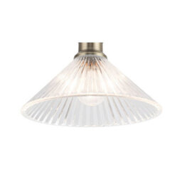 Cosylyte Bowley Bathroom Classic Ribbed Glass Ceiling Flush Light - Matt Black - thumbnail 5