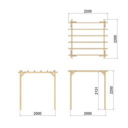Outdoorgardens Wooden 2 X 2M Pergola - thumbnail 4