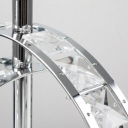 Valuelights Rothwell Pair Of Chrome Acrylic Jewel Double Hoop Table Lamps With Grey Light Shades - thumbnail 3