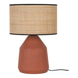 GoodHome Longclaw Round Matt Natural Table Lamp - thumbnail 3