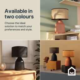 GoodHome Longclaw Round Matt Natural Table Lamp - thumbnail 9