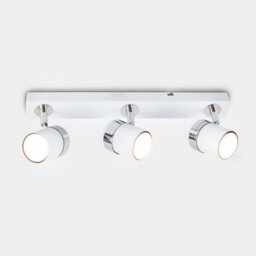 Valuelights Rosie Modern 3 Way Adjustable Heads White And Chrome Straight Bar Ceiling Spotlight Fitting - thumbnail 3