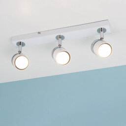 Valuelights Rosie Modern 3 Way Adjustable Heads White And Chrome Straight Bar Ceiling Spotlight Fitting - thumbnail 5