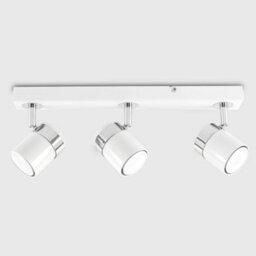 Valuelights Rosie Modern 3 Way Adjustable Heads White And Chrome Straight Bar Ceiling Spotlight Fitting - thumbnail 4