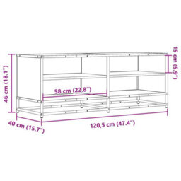 Walplus Tv Cabinet Smoked Oak 120.5X40X46 Cm Engineered Wood And Metal - thumbnail 9