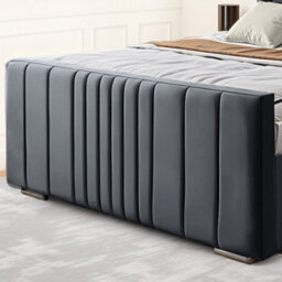 UKBEDFURNITURE Balmoral Wingback Steel Plush Valvet Upholstered Gas Lift Ottoman Storage Bed -  With 48 Inch Headboard - thumbnail 3