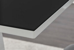 Furniturebox Uk Giovani 4 Black Dining Table & 4 Navy Velvet Milan Black Leg Chairs - thumbnail 3