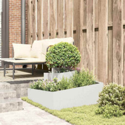Berkfield Garden Planter White 80 X 80 X 50 Cm Cold-Rolled Steel - thumbnail 4