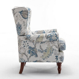 Wingback Armchair, Retro Accent Chair Soft Padded Fabric Lounge Padded Sofa Chair, Retro Vantage Leisure Chair - thumbnail 6