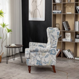 Wingback Armchair, Retro Accent Chair Soft Padded Fabric Lounge Padded Sofa Chair, Retro Vantage Leisure Chair - thumbnail 3