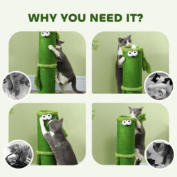 Pawhut Cat Scratcher Post Indoor With Sisal Rope, 63Cm Tall, Green - thumbnail 6