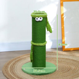 Pawhut Cat Scratcher Post Indoor With Sisal Rope, 63Cm Tall, Green - thumbnail 3