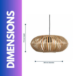 BMBO Boho Scandi Ceiling Light Pendant Shade Natural Brown - thumbnail 4