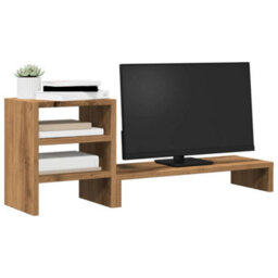 Walplus Monitor Stand With Desk Organiser Artisian Oak Engineered Wood - thumbnail 3