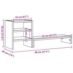 Walplus Monitor Stand With Desk Organiser Artisian Oak Engineered Wood - thumbnail 9