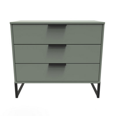 Beijing 3 Drawer Chest Of Drawers In Reed Green (Ready Assembled) - image 1