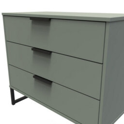 Beijing 3 Drawer Chest Of Drawers In Reed Green (Ready Assembled) - thumbnail 4