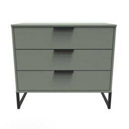 Beijing 3 Drawer Chest Of Drawers In Reed Green (Ready Assembled)