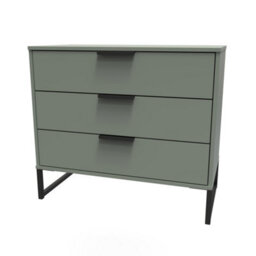 Beijing 3 Drawer Chest Of Drawers In Reed Green (Ready Assembled) - thumbnail 3