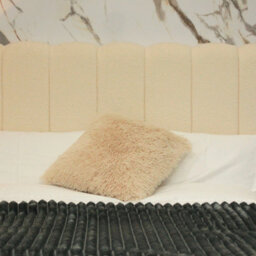 "Urban Textures Luxury 26"" High Boucle Fabric Upholstered Elara Bed Headboard - Cream" - thumbnail 2