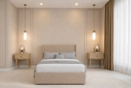 "Nexus Portofino Plush Divan, Pebble, 54"" Winged Hb, No Drawers, Open Coil Mattress, Single" - thumbnail 2