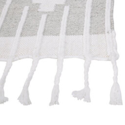 Wyld And Coco Indian-Style Grey And White Tasselled Area Rug 80 X 150 Cm - thumbnail 5