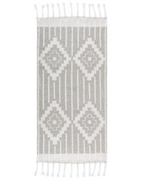 Wyld And Coco Indian-Style Grey And White Tasselled Area Rug 80 X 150 Cm - thumbnail 1