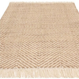 Handmade Kilim Modern Cream Geometric Cotton Jute Easy To Clean Rug For Living Room And Bedroom-160Cm X 230Cm - thumbnail 4
