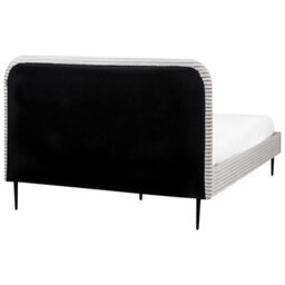 Beliani Bed Corduroy Flayat 140 X 200 Cm (Eu Double) Light Grey - thumbnail 7