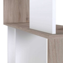 Wyld Haus Taichung 5-Shelf Hickory Effect And White Asymmetrical Bookcase - thumbnail 7