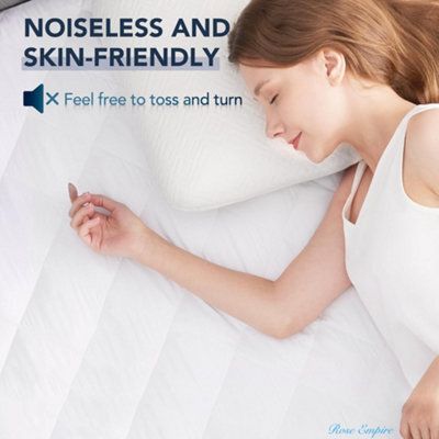 Rose Empire Premier Non-Noise Quilted Waterproof Mattress Protector 4Ft Small Double Bed - image 1