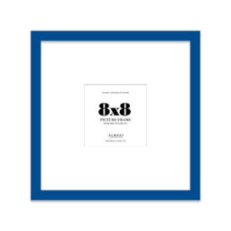 "8X8"" Blue Picture Frame - 8X8"" Square Frame With 5X5"" Mount For 8X8""/5X5"" Pictures Art Deco Style Room Decor, 1 Pack" - thumbnail 1
