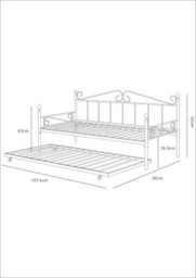 Ashford Vintage Black Metal Day Bed Frame With Trundle - thumbnail 8