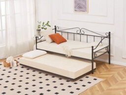 Ashford Vintage Black Metal Day Bed Frame With Trundle