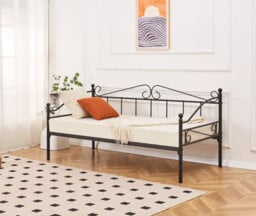 Ashford Vintage Black Metal Day Bed Frame With Trundle - thumbnail 3