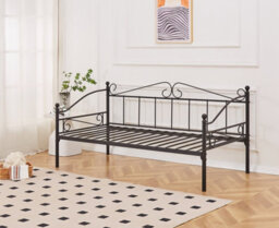 Ashford Vintage Black Metal Day Bed Frame With Trundle - thumbnail 5