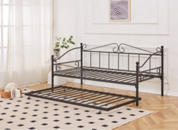 Ashford Vintage Black Metal Day Bed Frame With Trundle - thumbnail 7