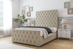 "Sloomy Watson Almond Coniston Bed Frame With Mattress With 50"" Upholstered Headboard 4'6 Double" - thumbnail 2