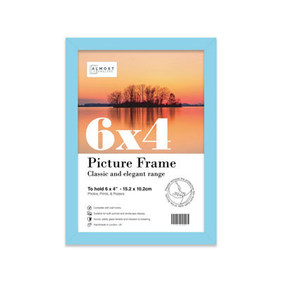 6X4 Light Blue Picture Frame (15.2 X 10.2Cm) Poster, Photo, Artwork, Gallery Wall Or Print - image 1